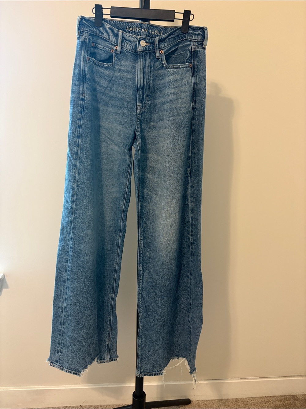 American Eagle super high rise baggy wide leg jean
